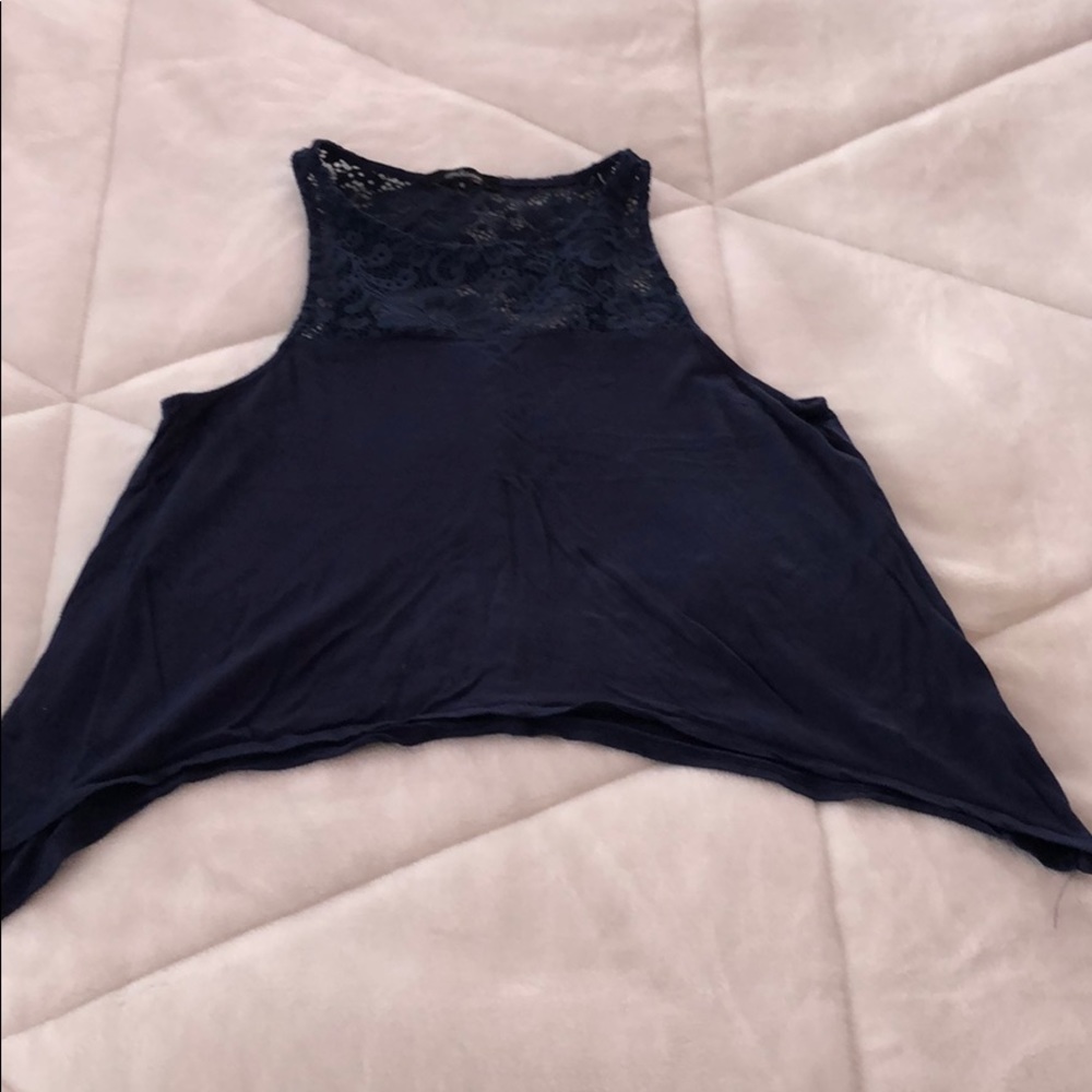 Blue Lace Cropped Tank